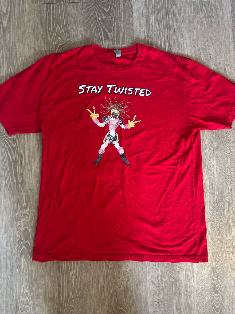 Red "Stay Twisted" Graphic Tee
